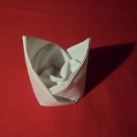 how to fold napkins - Bishops Hat napkin fold completed version. 