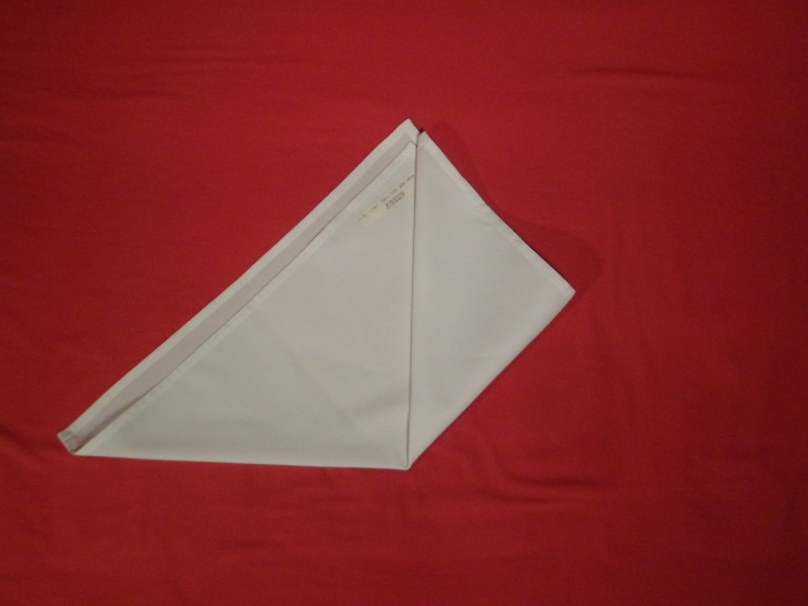 Napkin Origami The Cone Fold Step fold the bottom right corner up to the top so it sits flush with the top of your triangle. 