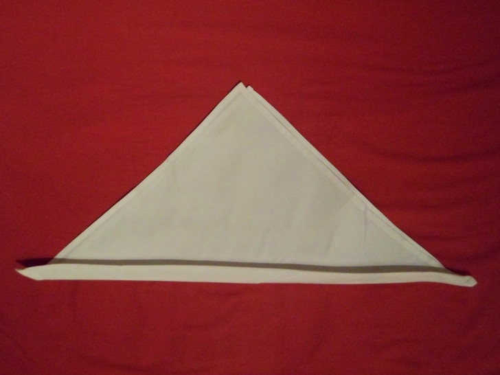 Free Napkin Folding Instructions Candle Fold Step Three Fold the bottom edge back on its self about an inch 