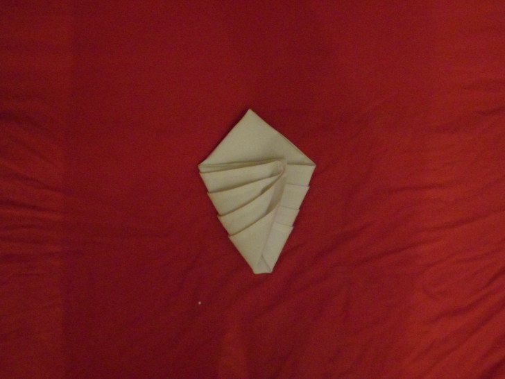 Napkin Origami The Diamond Fold Step Nine Fold the left side over the same distance, it should over lap.