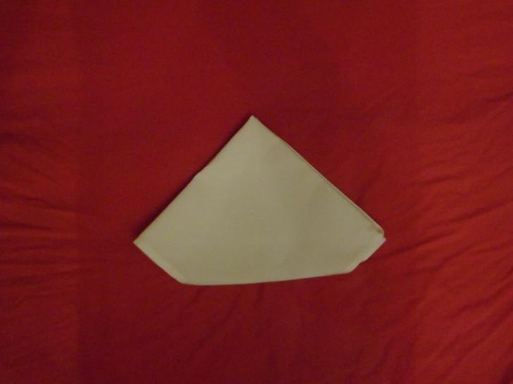 Napkin Origami The Diamond Fold Step Eight Flip the entire napkin over so you are looking at the back of it.